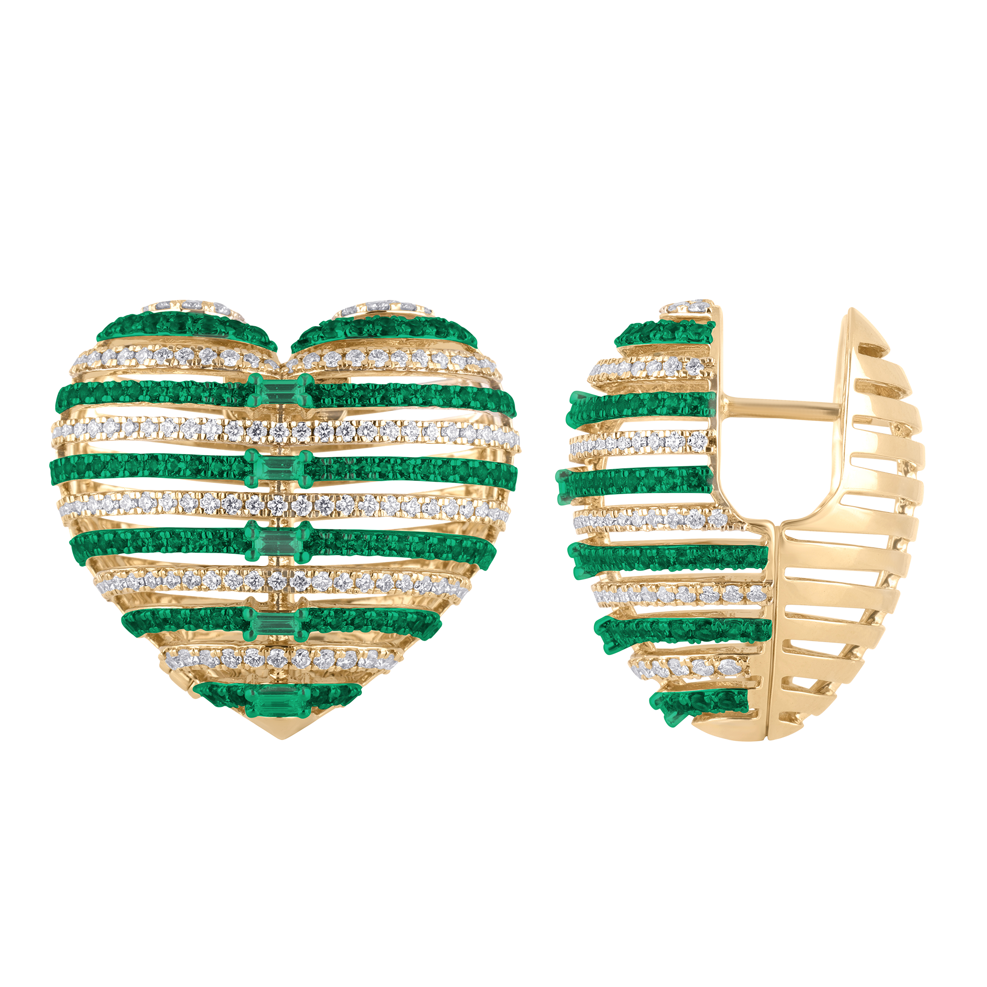 The Solis Heart Huggies - Green Tourmaline