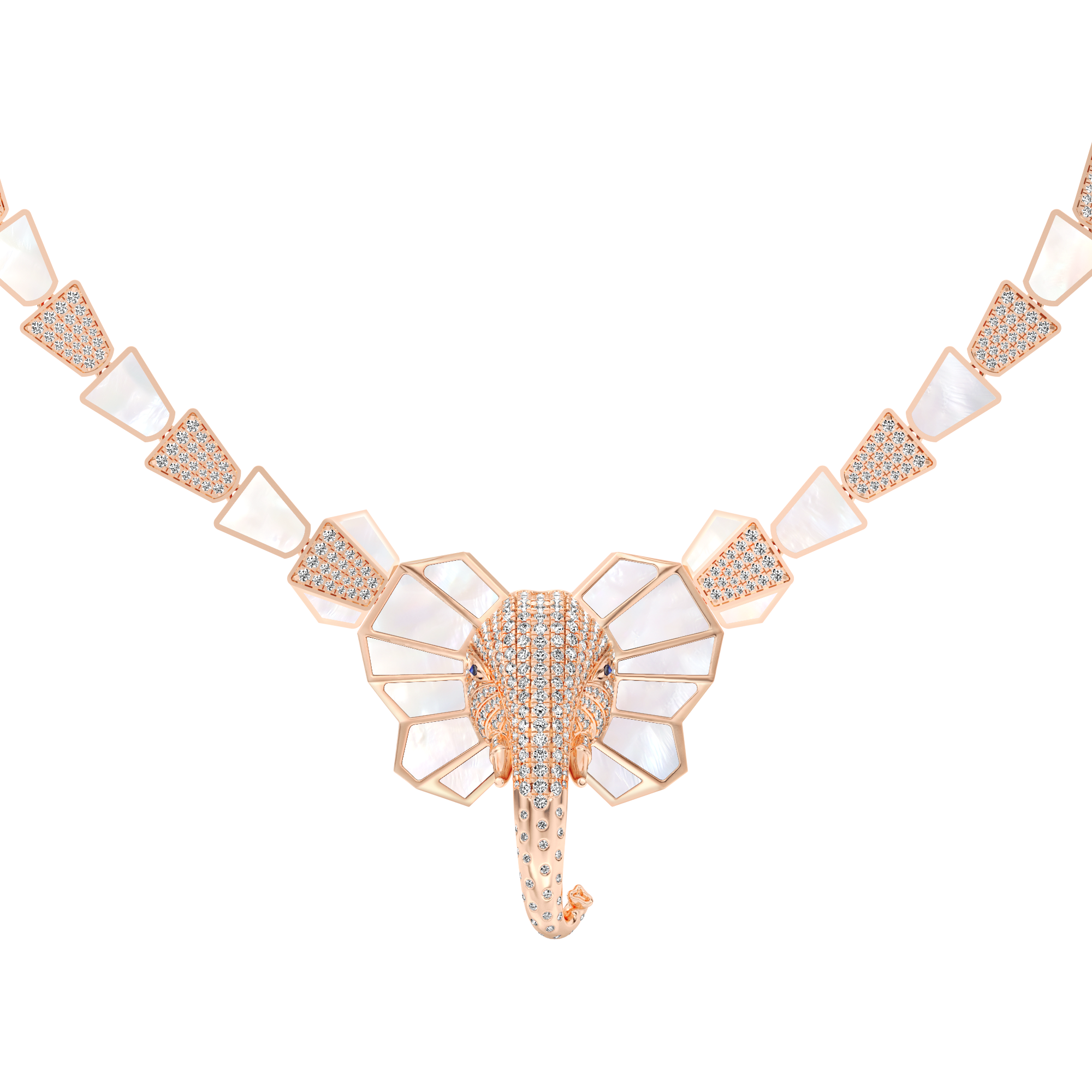 Tusker Full Diamond Necklace
