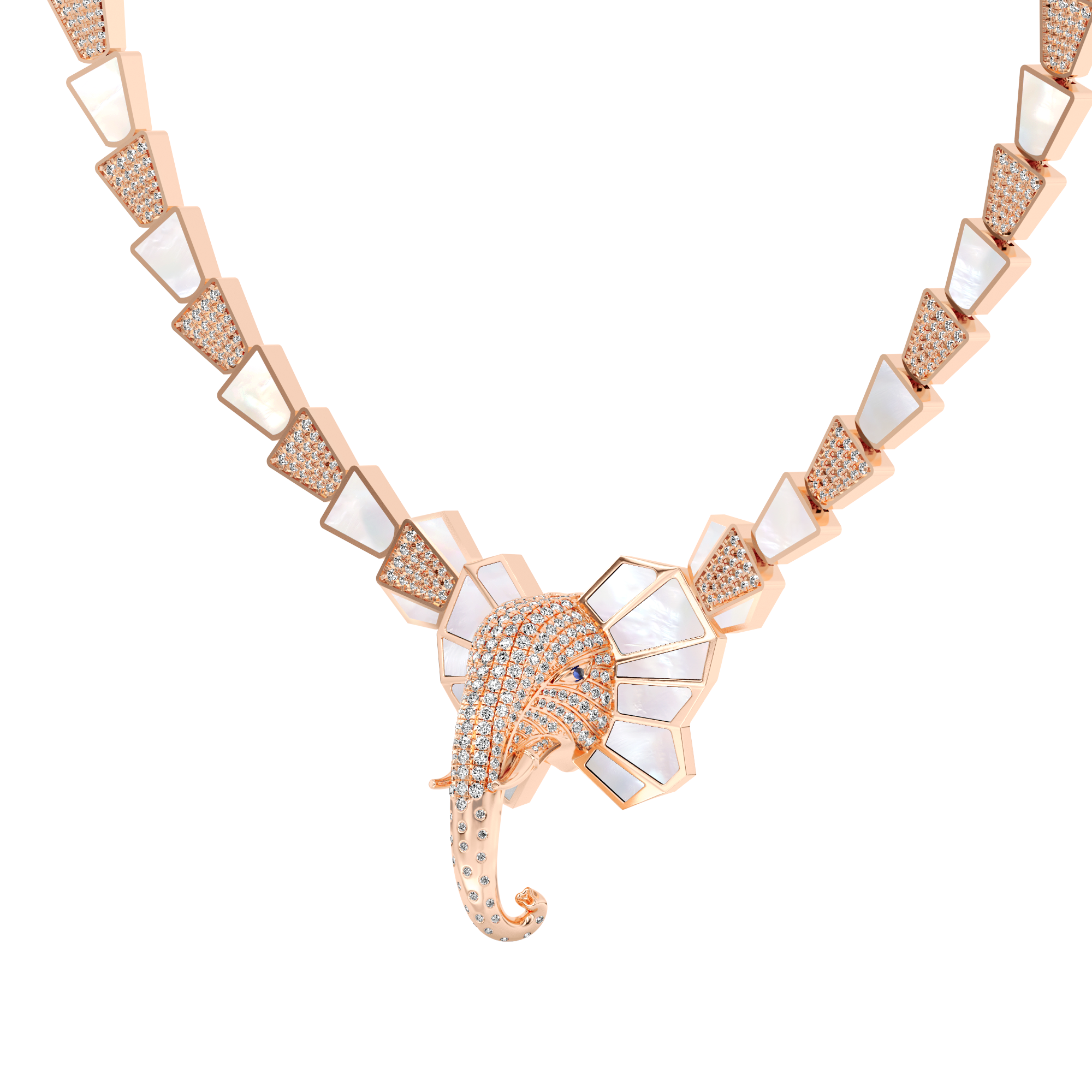 Tusker Full Diamond Necklace