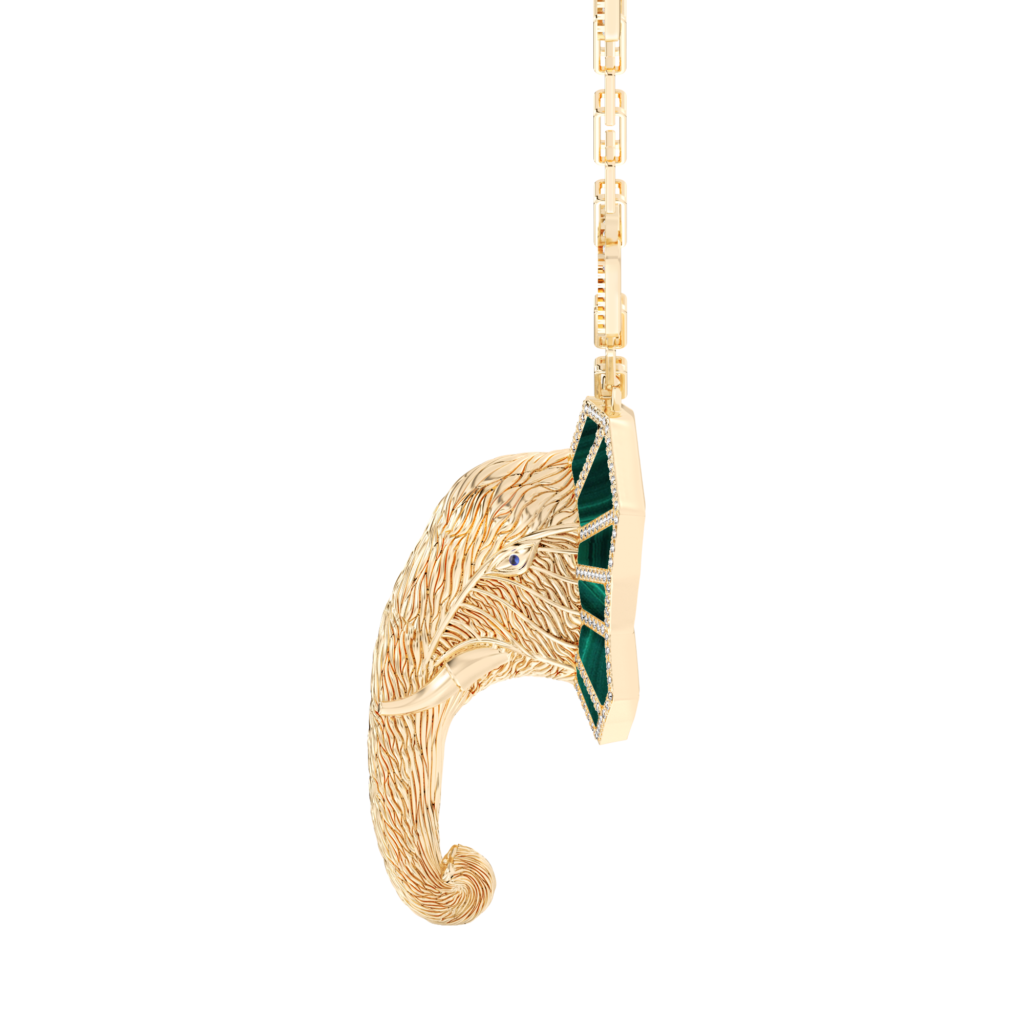 Tusker Textured Pendant With Diamonds